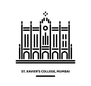 St. Xaviers Collage building illustration icon. clipart