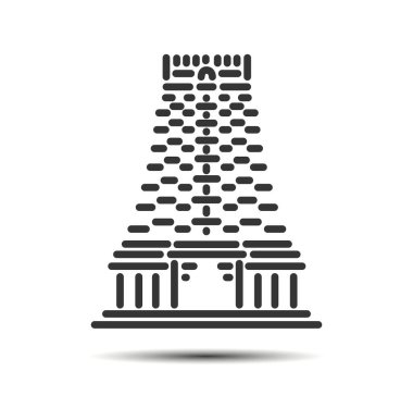 Rameshwaram Temple illustration vector icon. clipart