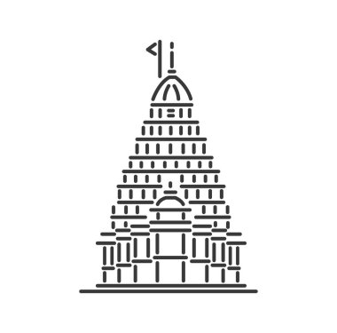 Omkareshwar Tapınağı illüstrasyon vektör simgesi.