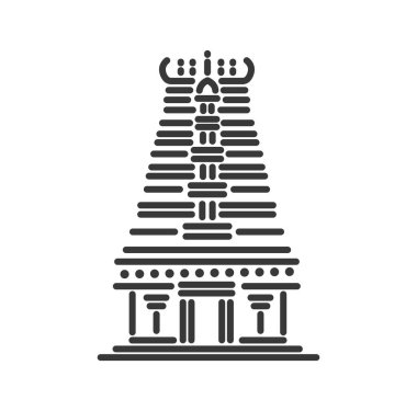 Mallikarjuna Tapınağı illüstrasyon vektör simgesi.