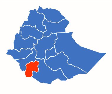 gamu gofa administrative divisions of the Ethiopia country clipart