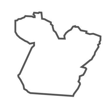 Brezilya 'nın Para Durumu vektör haritası gri çizgide