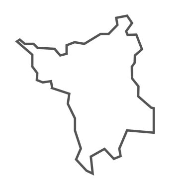 Brezilya 'nın Roraima Eyaleti haritası gri renk vektör haritası gri çizgi