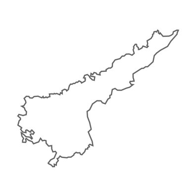 Andhra Pradesh Eyaleti 'nin gri çizgi haritası..