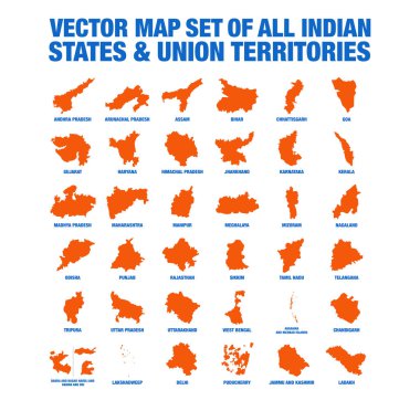 Bir dizi Hint Eyaleti ve Birlik Bölgesi haritası