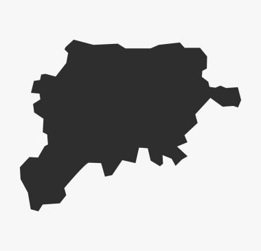 Düz Siyah Vektör Haritası Jalna Bölgesi, Maharashtra, Hindistan