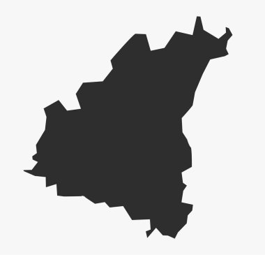 Düz Siyah Vektör Haritası: Sambhaji Nagar Bölgesi, Maharashtra, Hindistan