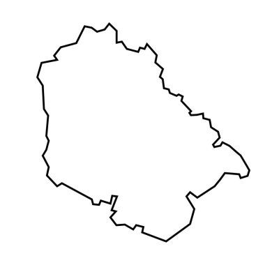 Düz Siyah Vektör Jammu ve Kaşmir Haritası, Hindistan
