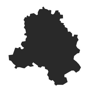 Düz Siyah Vektör Delhi Haritası, Hindistan