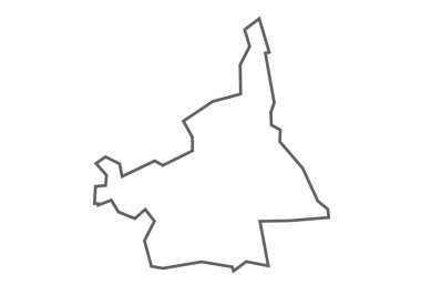 Madhya Pradesh 'in Agar Malwa İlçesi beyaz arka planda ana hat haritası