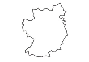 Madhya Pradesh 'in Chhindwara İlçesi beyaz arka planda ana hat haritası