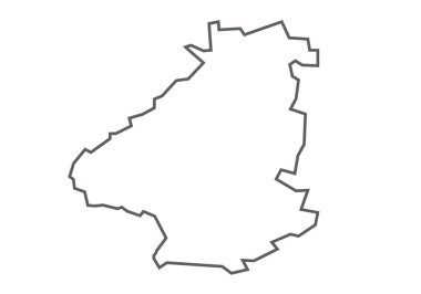 Madhya Pradesh 'in Singrauli Bölgesi haritası beyaz arka planda