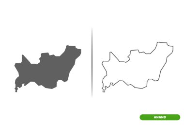 Gujarat Eyalet Haritası Anand Bölgesi.