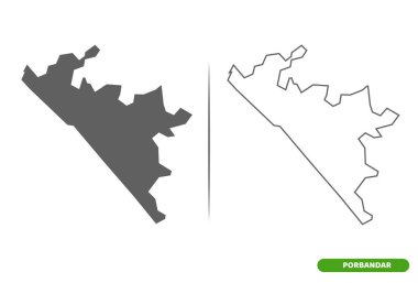 Gujarat Eyalet Haritasının Porbandar Bölgesi.