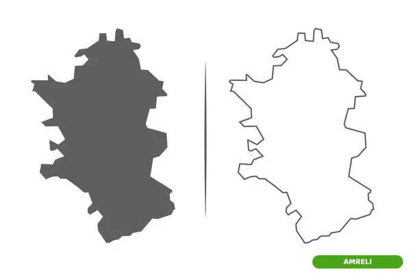 Amreli İlçe Haritası Gujarat Devlet Hindistan Detaylı İdari Vektörü.