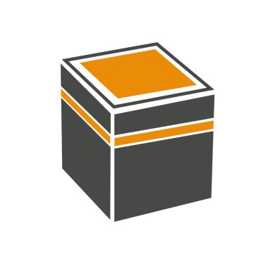 Modern Kabe Makkah Vektörü Beyaz Arkaplan İslami Simgesi