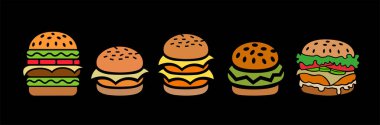 Burger Simgeleri ve Resimlerinin Çeşitliliği