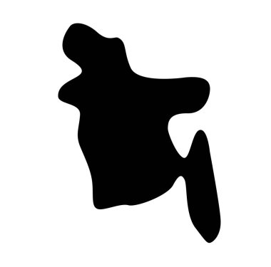 Siyah Siluet ile Bangladeş Vektör Haritası