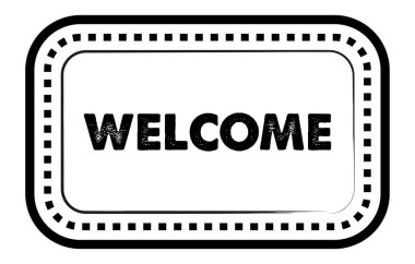 Ön Kapıdaki Mat Ev Dekorasyonu Vektörüne Hoşgeldiniz