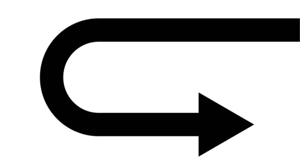 U-Dönüşlü Ok Trafik Yolu Sembol Vektörü