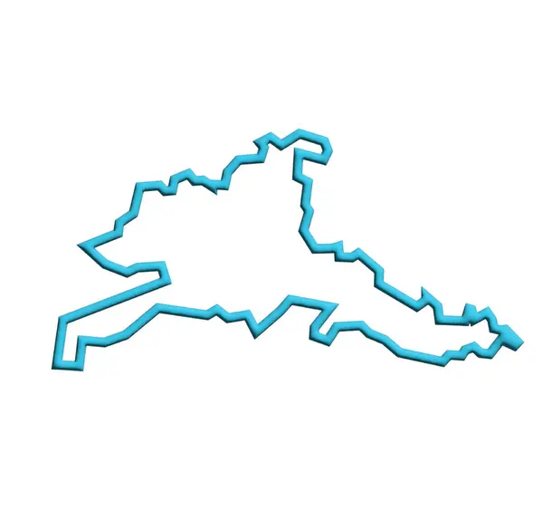 Agra Bölgesi Vektör Haritası Uttar Pradesh 'in kalın mavi taslağı, Hindistan