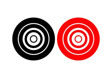 Beyaz Arkaplanda Kırmızı ve Siyah Karrom Adam Vektör Simgesi