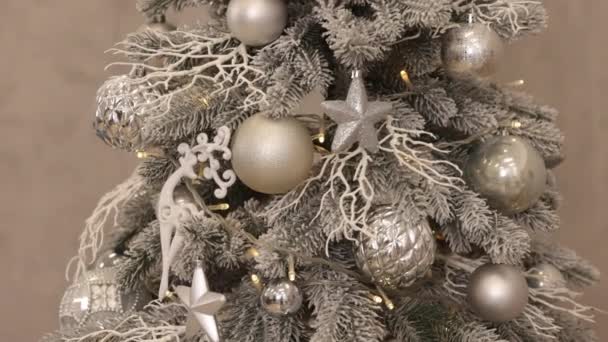 Noel Dekoru Yeni Yıl Konsepti Yapay Noel Ağacı Şenlikli Noel — Stok video
