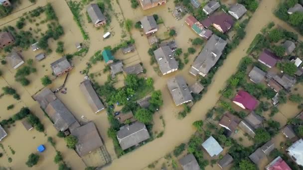 Überflutete Stadt Größte Flut Klimawandel Überflutete Straße Große Überschwemmungen Hinterlassen — Stockvideo