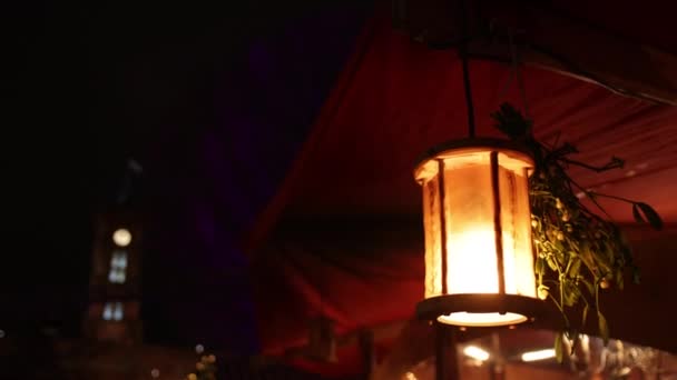 Christmas Lights Christmas Decoration Lantern Light Bulb Decor Outdoor Christmas — Stock Video