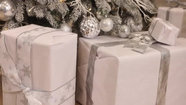 Cadeau Noël Préparation Pour Les Vacances Décorations Vacances Nombreuses Boîtes — Video