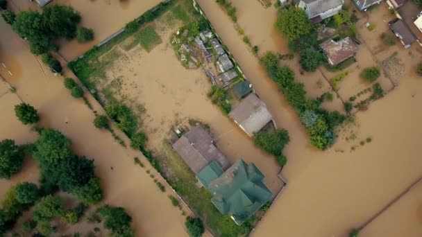 Στάσιμο Βρόχινο Νερό Πλημμύρα Έρεε Βυθίστηκε Κάτω Από Νερό Πλημμύρες — Αρχείο Βίντεο