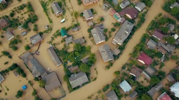 Überschwemmungen Zerstörungen Überflutete Straßen Unwetter Haus Überschwemmung Auf Der Straße — Stockvideo