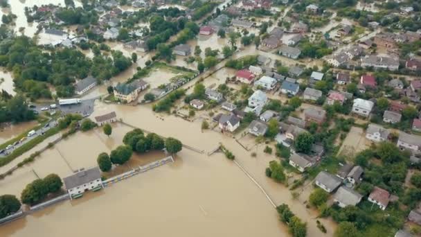 Τεράστια Πλημμύρα Σπίτια Καταστράφηκαν Ολοσχερώς Στάσιμο Νερό Της Βροχής Home — Αρχείο Βίντεο