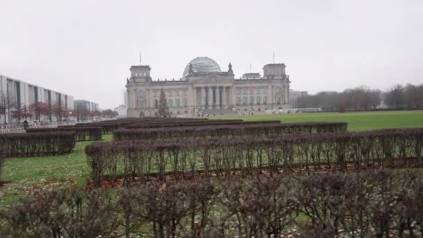Парламент Бундестага Здание Рейхстага Мбаппе Здание Федерального Парламента Германии Имеет — стоковое видео