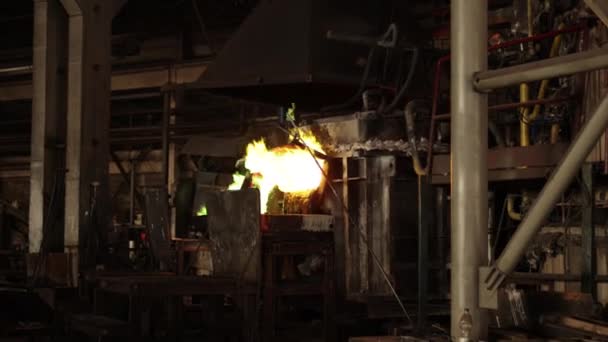 Acciaierie Metallo Fuso Fabbricazione Metallurgica Fusione Del Metallo Nell Altoforno — Video Stock
