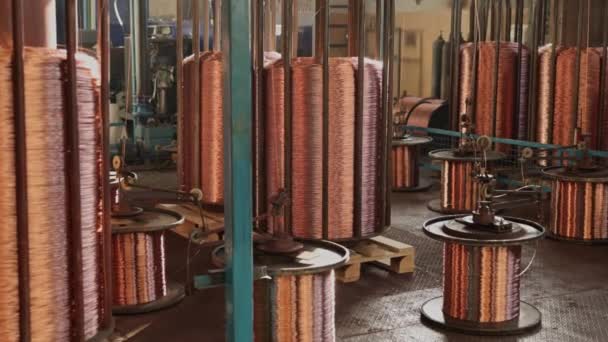 Wire Alloying Copper Annealing Energy Industry Copper Wire Cable Production — 图库视频影像