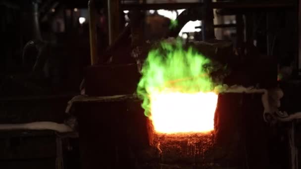 Planta Metalúrgica Horno Explosión Proceso Fabricación Acero Fundición Metales Altos — Vídeos de Stock