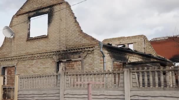 Granatenexplosionen Häuserruinen Raketenschäden Viele Zerstörungen Ereigneten Sich Größtenteils Aufgrund Des — Stockvideo