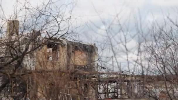 Bombenangriffe Der Ukraine Zerstörte Gebäude Krieg Der Ukraine Krieg Wurden — Stockvideo