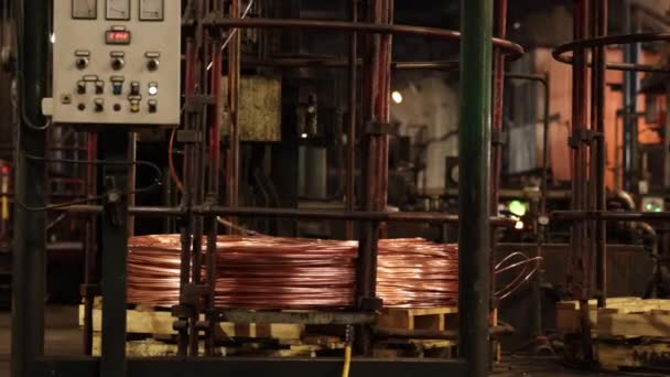 Tréfilage Processus Extrusion Câble Cuivre Production Installations Industrielles Fils Câbles — Video