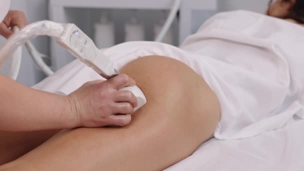 Metoda Elektroporace Masáž Proti Celulitidě Tvarování Těla Profesionální Kosmetická Klinika — Stock video