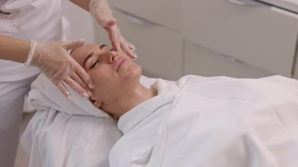 Schönheitssalon Lifting Massage Wellness Haut Wellness Konzept Der Schönheit Hautpflege — Stockvideo