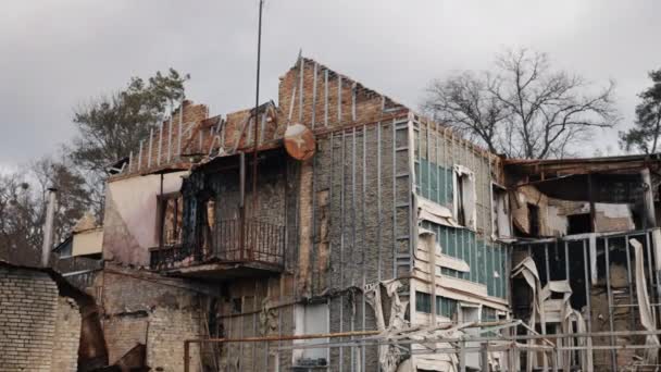 Prăbuşit Industrial Avariat Bombardamente Atac Rusesc Clădiri Distruse Din Cauza — Videoclip de stoc