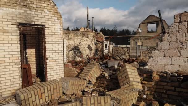 Καταστρέψει Την Πόλη Τον Πόλεμο Των Ρώσων Κατεστραμμένα Κτίρια Μετά — Αρχείο Βίντεο