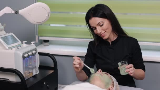 Cosmetología Moderna Limpieza Piel Rejuvenecimiento Facial Cosmetología Moderna Máscara Enzimática — Vídeos de Stock