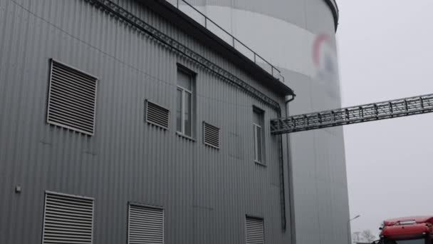 Ascensor Almacenamiento Almacenamiento Granos Planta Procesamiento Amplias Instalaciones Industriales Cuentan — Vídeo de stock