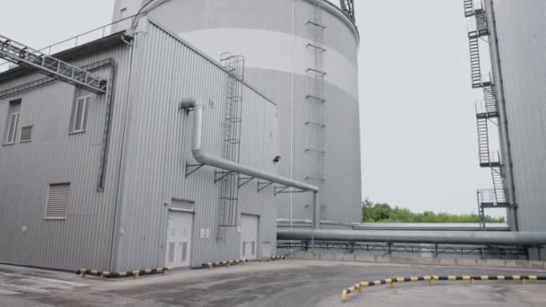 Oogsttechnieken Sojabonen Industrie Plant Design Uitgebreide Industriële Structuur Beschikt Opslaglifttanks — Stockvideo