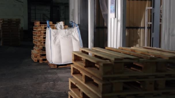 Detailhandel Pakhuis Product Distributie Logistiek Centrum Opslagruimte Van Fabrieken Zijn — Stockvideo