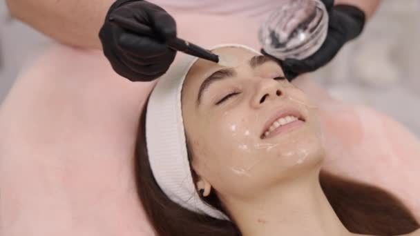 Procedimento Elevação Uso Gel Conhecimento Estético Antes Tratamento Elevação Cosmetologista — Vídeo de Stock