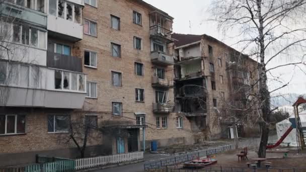 Plné Trosek Ruské Bomby Zničené Budovy Mnoha Destrukcím Došlo Velké — Stock video